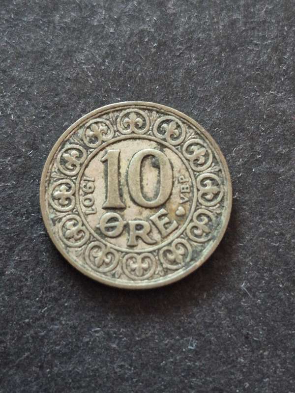 Denmark 10 Ore 1907 Silver