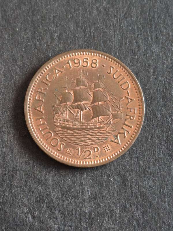 Union 1/2 Penny 1958 EF+/UNC