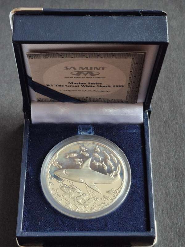 Marine Series Two Rand 1999 The Great White Shark Sterling Silver