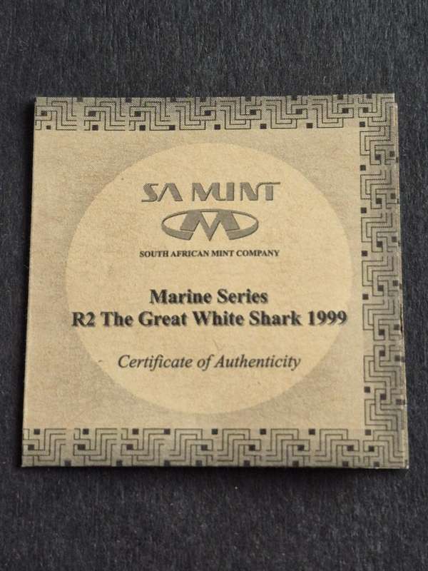 Marine Series Two Rand 1999 The Great White Shark Sterling Silver