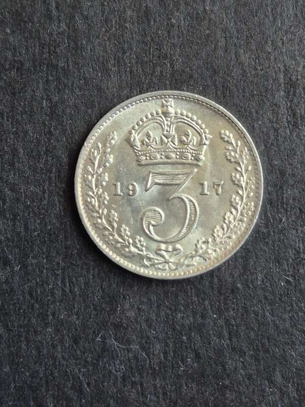 UK Threepence 1917 UNC