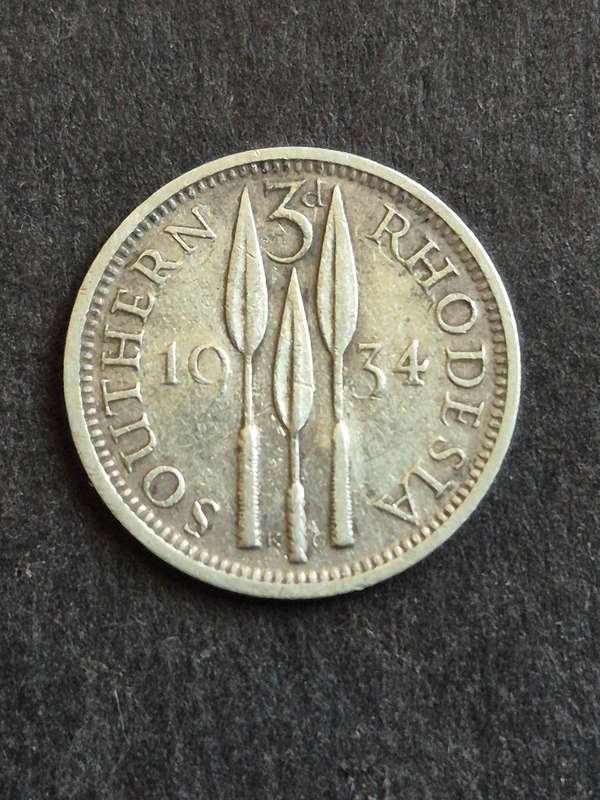 Southern Rhodesia Threepence 1934 Silver