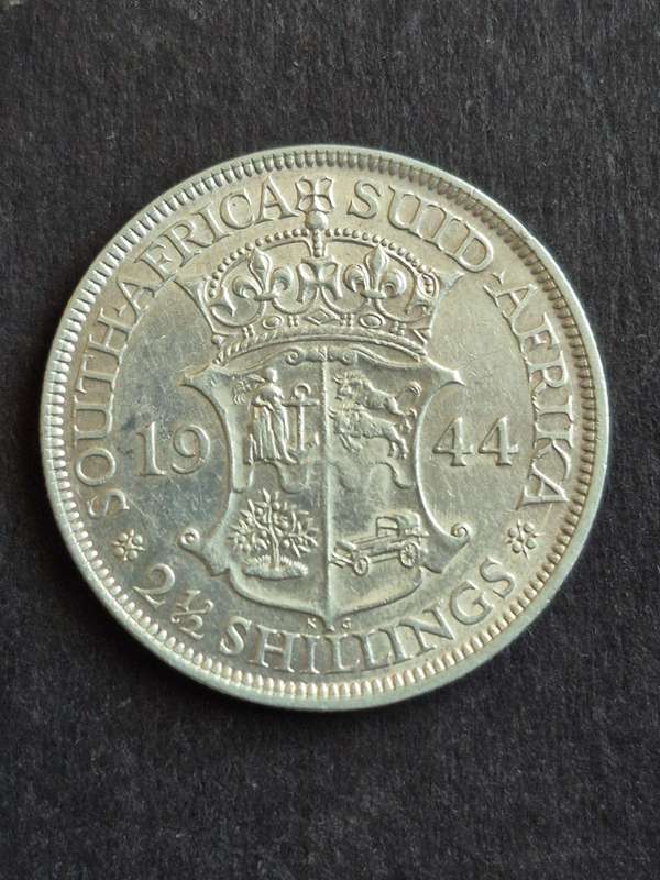 Union 2 1/2 Shillings 1944 Silver
