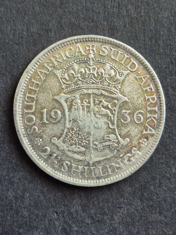 Union 2 1/2 Shillings 1936 Silver