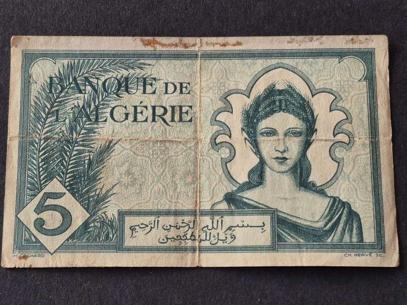Algeria 5 Francs 6/11/1942 WW2