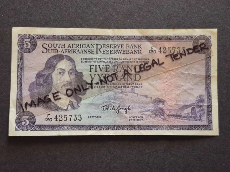 TW de Jongh R5 1st issue 1967 Springbok Watermark