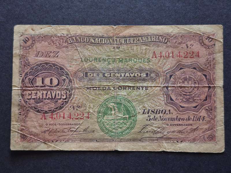 Mozambique 10 Escudos 5 November 1914