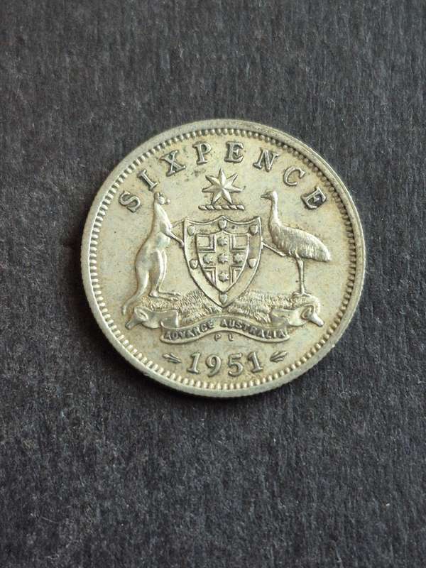 Australia Sixpence 1951 Silver