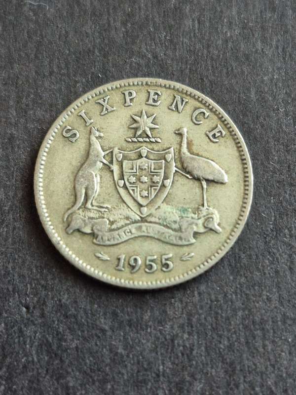 Australia Sixpence 1955 Silver