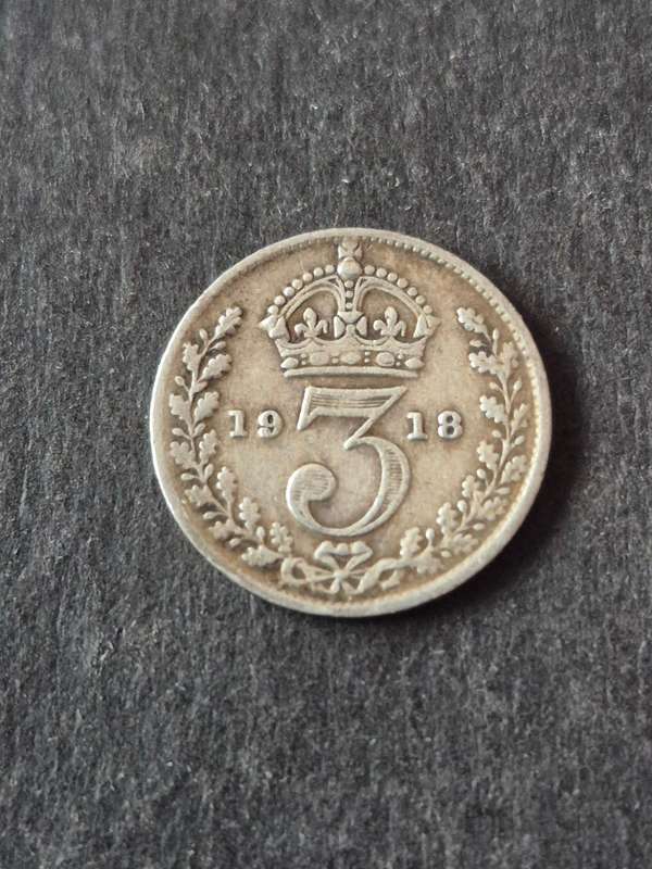 UK Threepence 1918 Silver