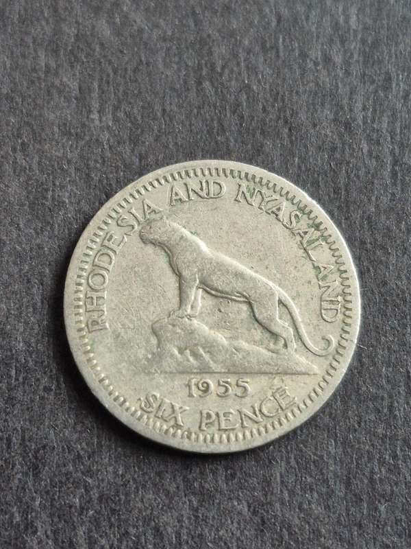 Rhodesia and Nyasaland Sixpence 1955