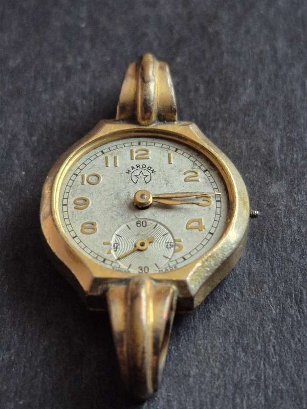 Vintage Ladies Mardon Rolled Gold Mechanical Wrist Watch 15 Jewels (missing winder/glass)-not work
