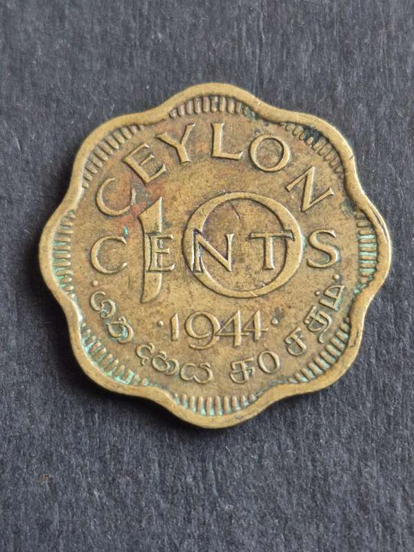 Ceylon 10 Cents 1944
