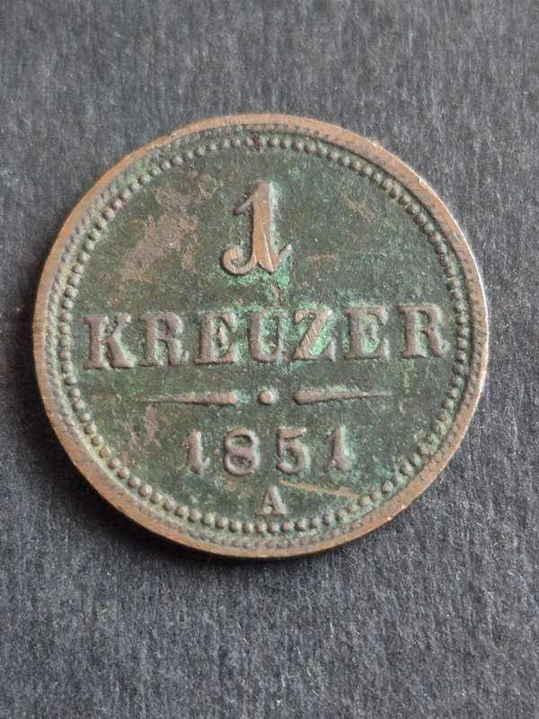 Austria One Kreuzer 1851