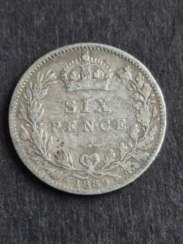 UK Sixpence 1889 Silver