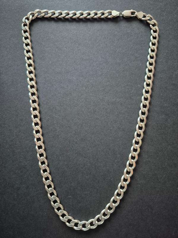 .925 Heavy Silver Curb Links Chain 59.3g 575mm