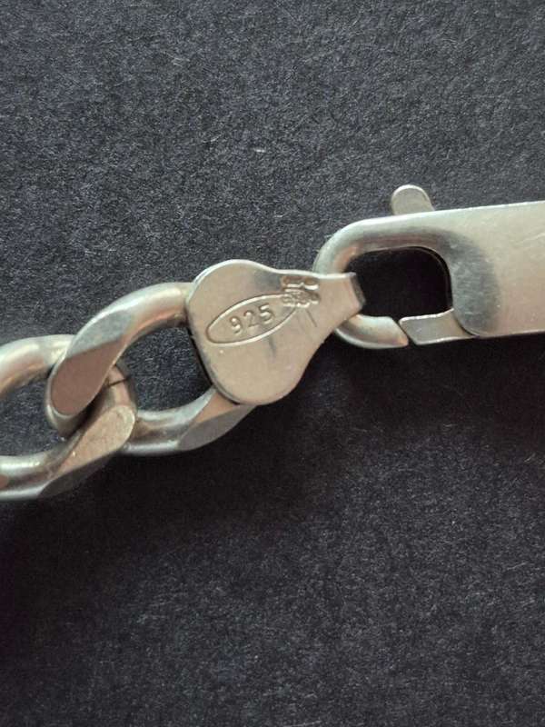 .925 Heavy Silver Curb Links Chain 59.3g 575mm