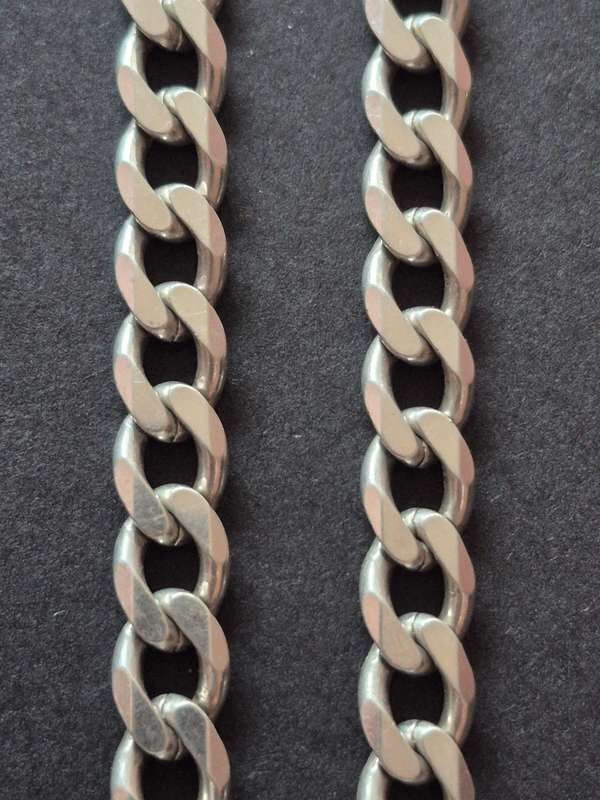 .925 Heavy Silver Curb Links Chain 59.3g 575mm