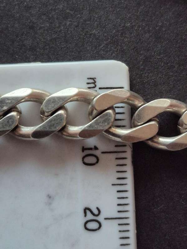 .925 Heavy Silver Curb Links Chain 59.3g 575mm