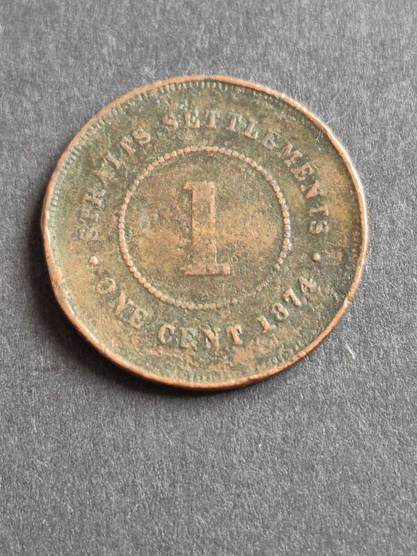 Strait Settlements One Cent 1874 (Filler coin)