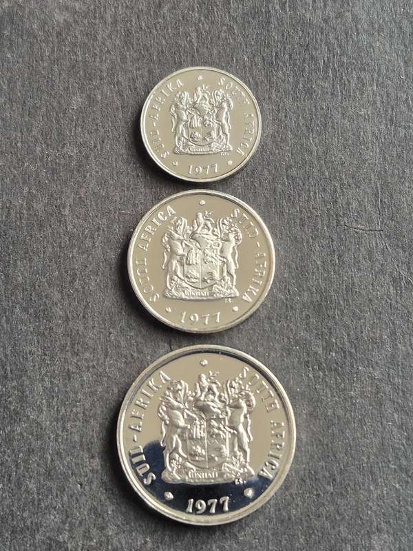 Republic 5 Cent, 10 Cent and 20 Cent 1977 Proof