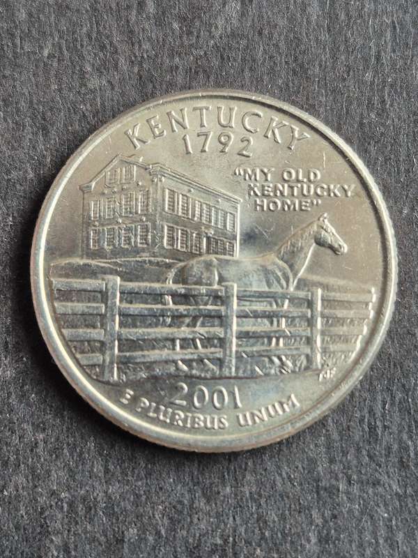 USA 1/4 Dollar Kentucky 1792 My Old Kentucky Home 2001P