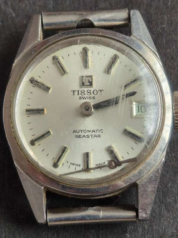 Vintage Tissot Sea Star 21 Jewels Automatic Ladies Wrist Watch (not working) minute hand loose