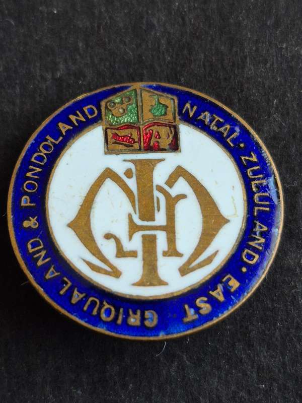 Natal, Zululand, East Griqua Land and PondoLand Enamel Badge for Home and Country