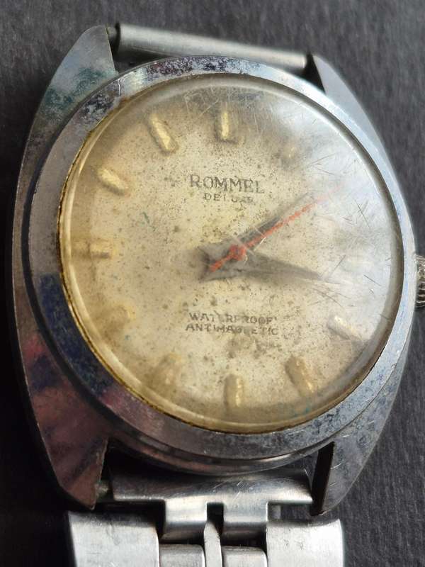 Vintage Rommel Deluxe Waterproof Antimagnetic Men's Wrist Watch (not working)