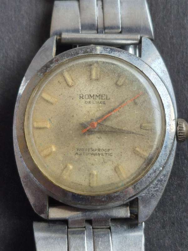 Vintage Rommel Deluxe Waterproof Antimagnetic Men's Wrist Watch (not working)
