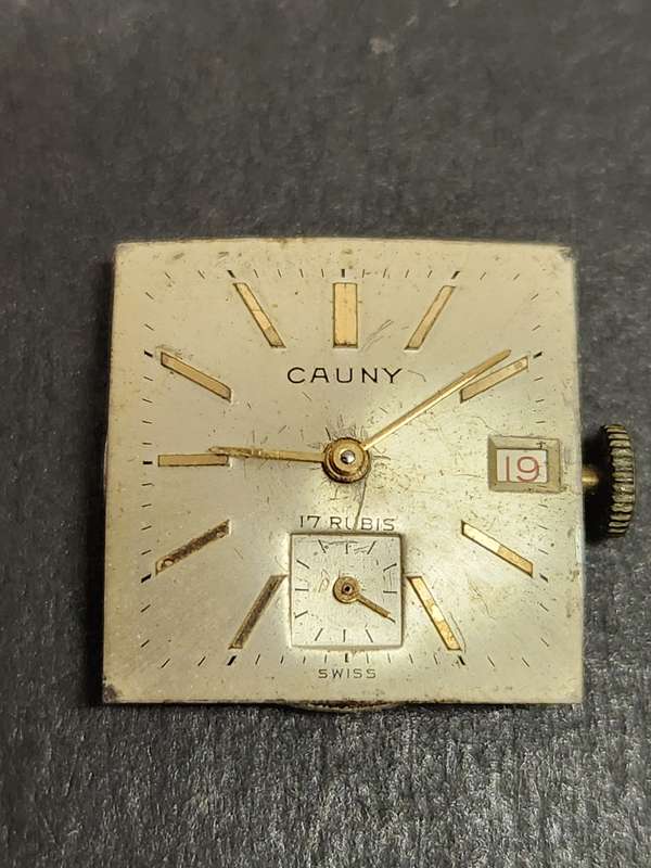 Vintage Cauny Prima Date 17 Jewels (17 Jewels) Mechanical Wrist Watch 10 Microns (not working)
