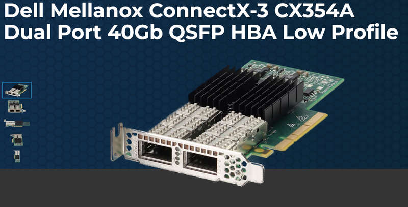 Dell Mellanox ConnectX-3 CX354A Dual Port 40Gb QSFP HBA Low Profile