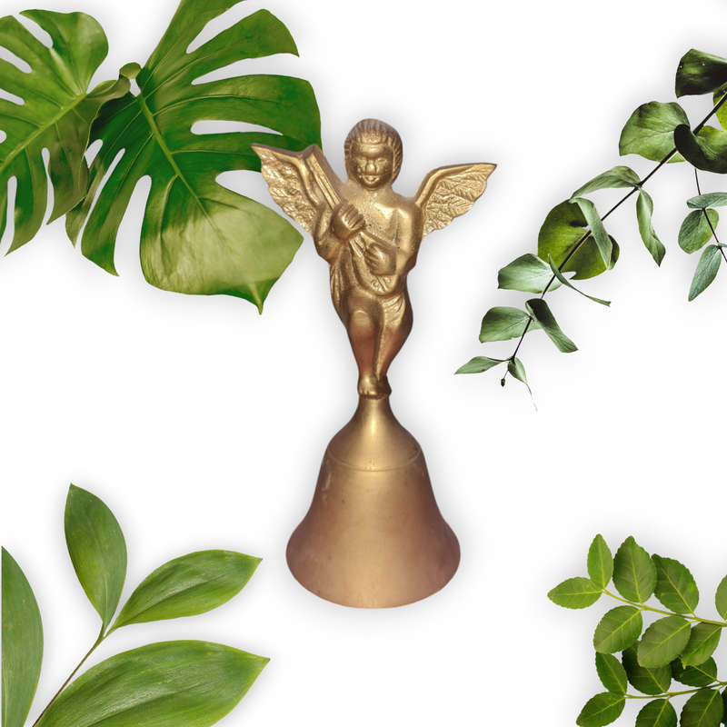 Vintage Bell Brass Angel