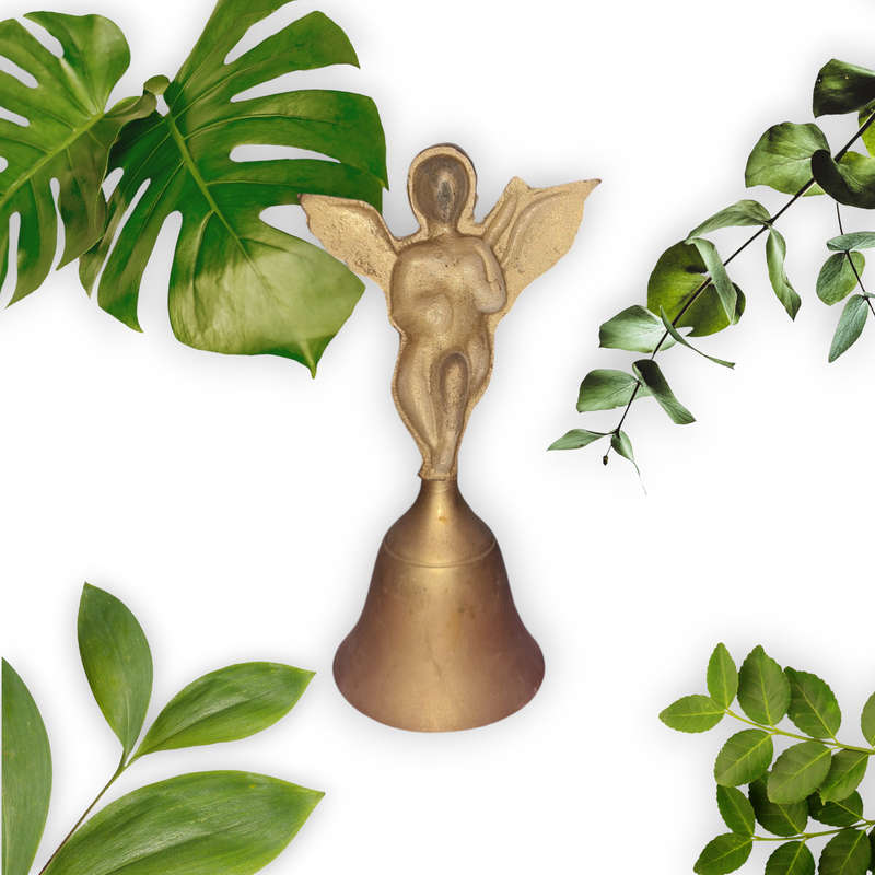 Vintage Bell Brass Angel