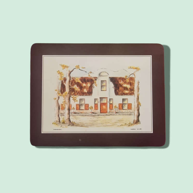 Cape Heritage Placemats | Set of 6 | South African Cape Dutch House | Vintage Table Decor