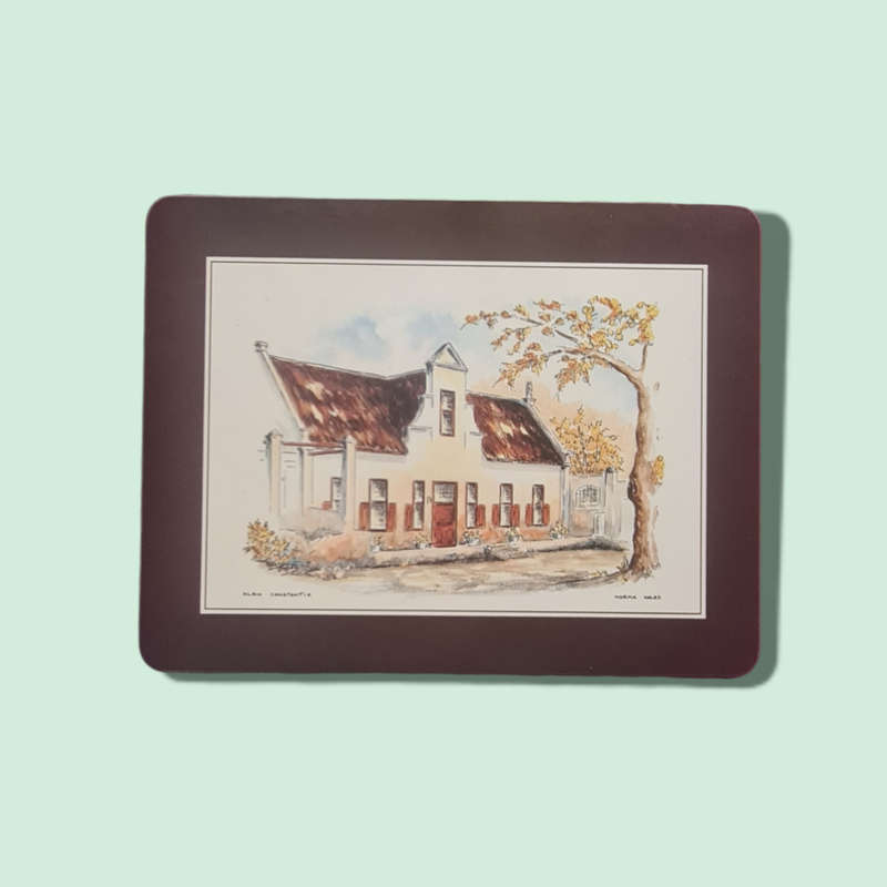 Cape Heritage Placemats | Set of 6 | South African Cape Dutch House | Vintage Table Decor
