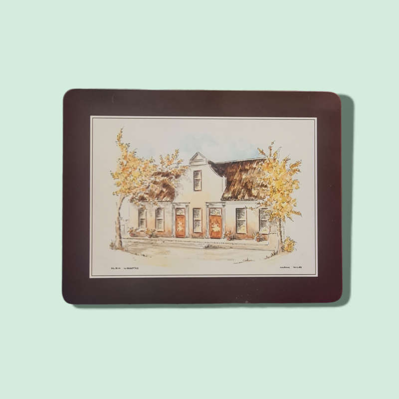 Cape Heritage Placemats | Set of 6 | South African Cape Dutch House | Vintage Table Decor