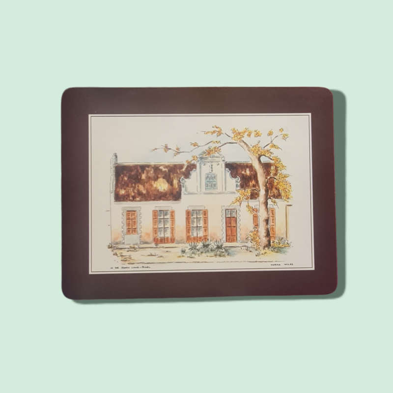 Cape Heritage Placemats | Set of 6 | South African Cape Dutch House | Vintage Table Decor