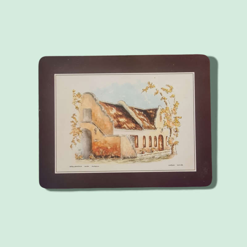Cape Heritage Placemats | Set of 6 | South African Cape Dutch House | Vintage Table Decor