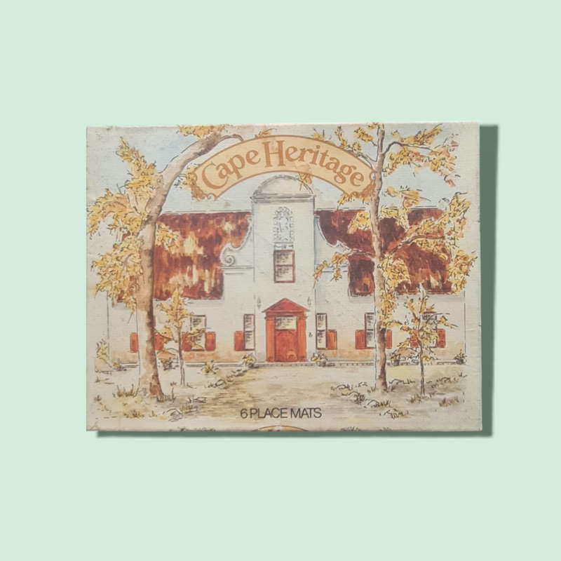 Cape Heritage Placemats | Set of 6 | South African Cape Dutch House | Vintage Table Decor