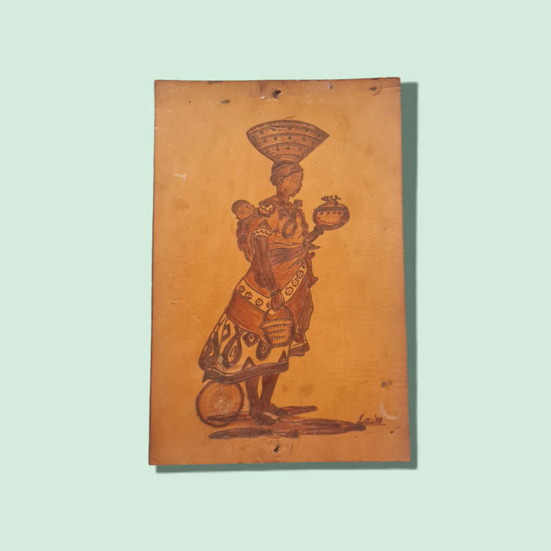 African art on leather