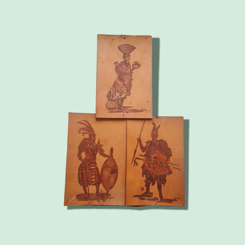 African art on leather