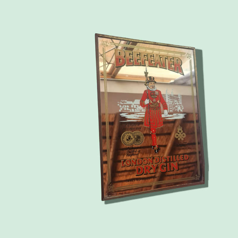 Vintage Beefeater London Distilled Dry Gin Mirror Advertisements