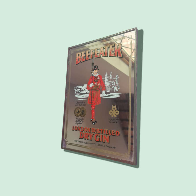 Vintage Beefeater London Distilled Dry Gin Mirror Advertisements