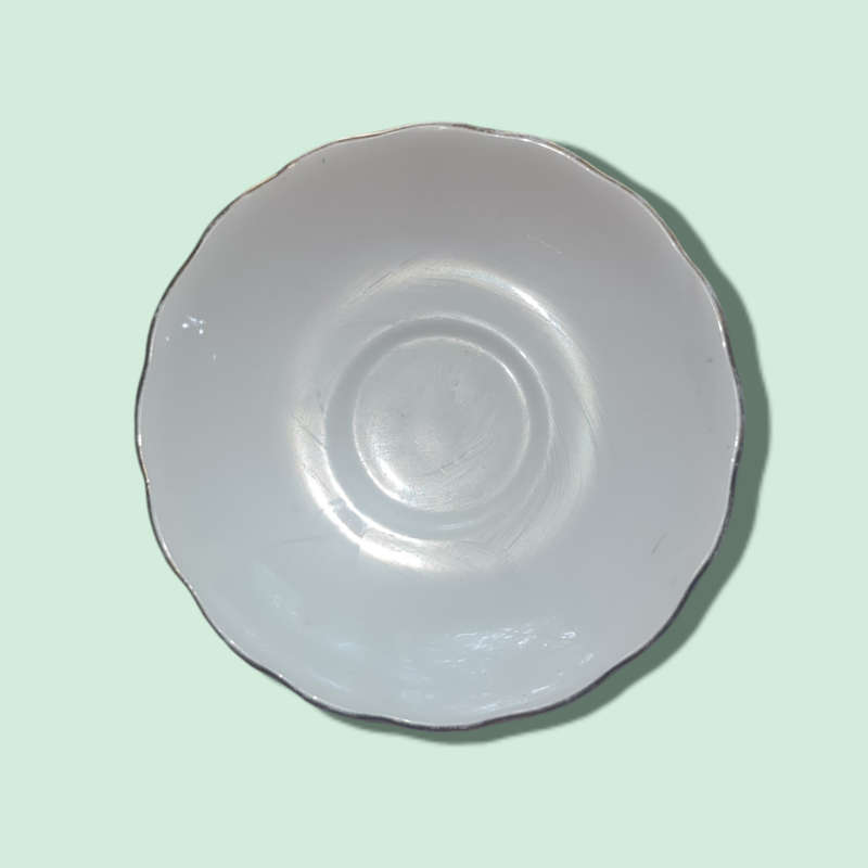 VintageBone China White w Gold Rim Saucer - Made in England