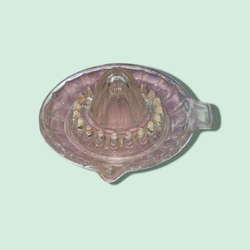 Vintage Juice Citrus Squeezer Manganese Clear Glass
