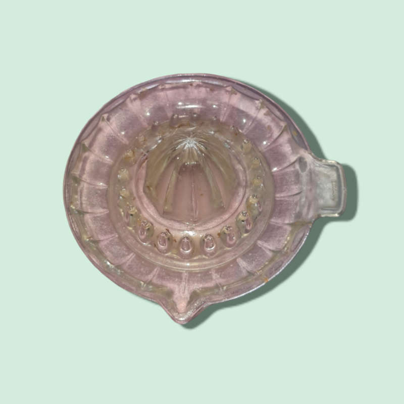 Vintage Juice Citrus Squeezer Manganese Clear Glass