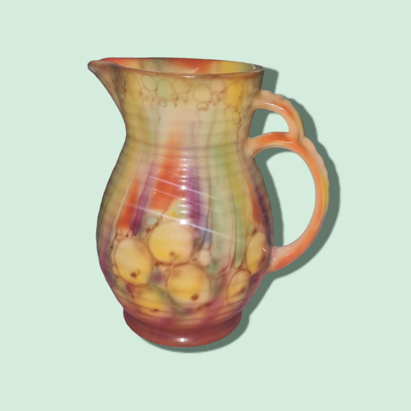 Tunis pottery Harlequin pitcher jug