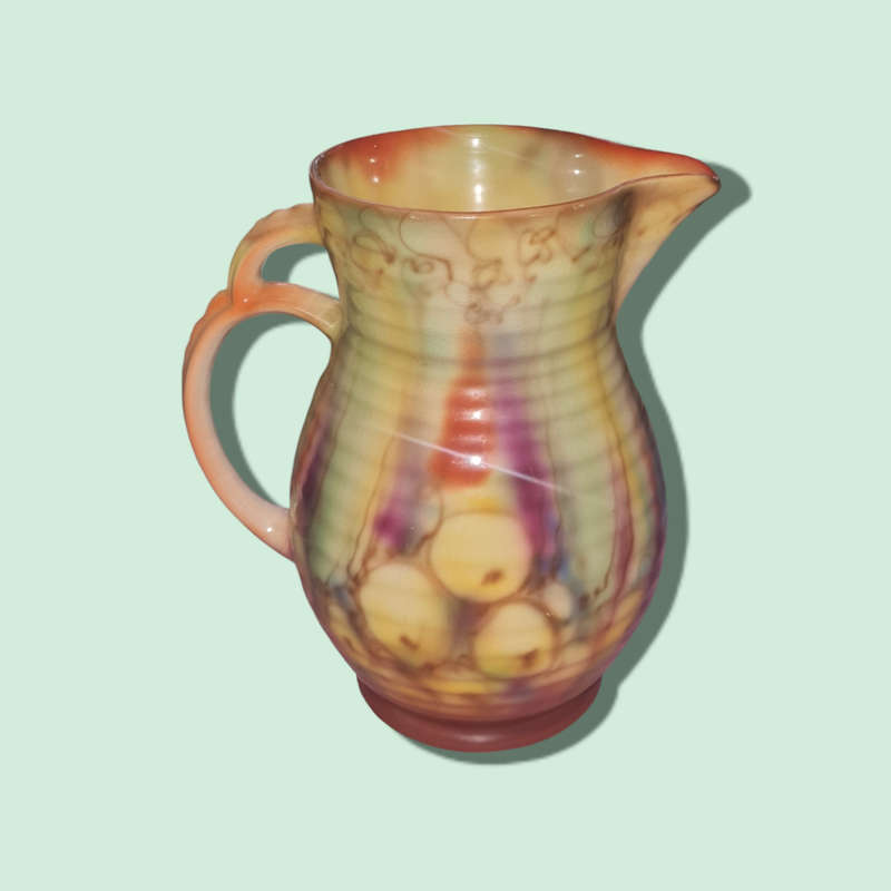 Tunis pottery Harlequin pitcher jug