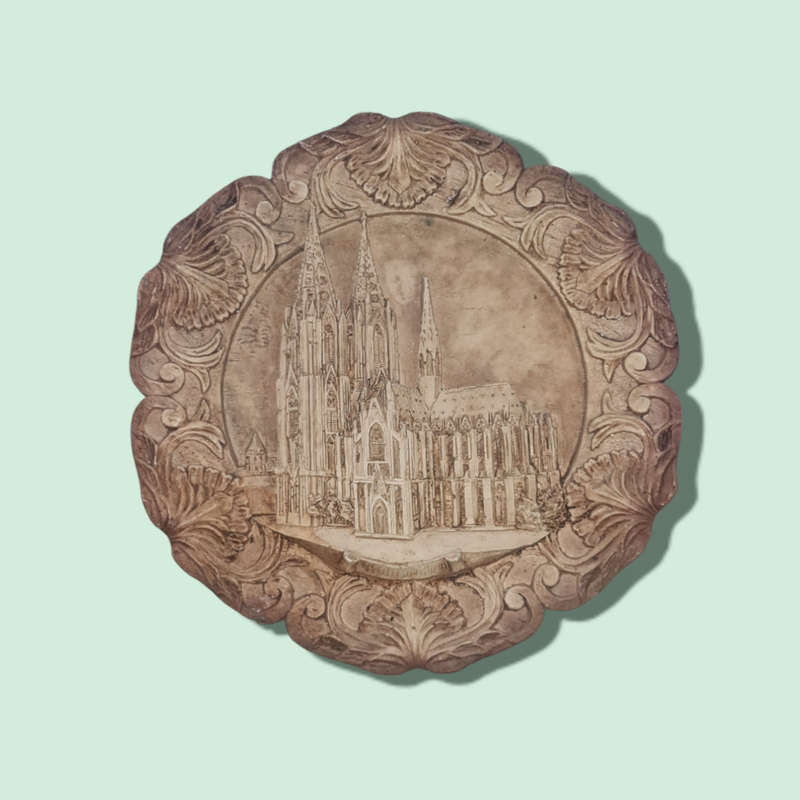 Vintage Germany 3-D Souvenir Plate Tray Pressed Wood Köln am Rhein